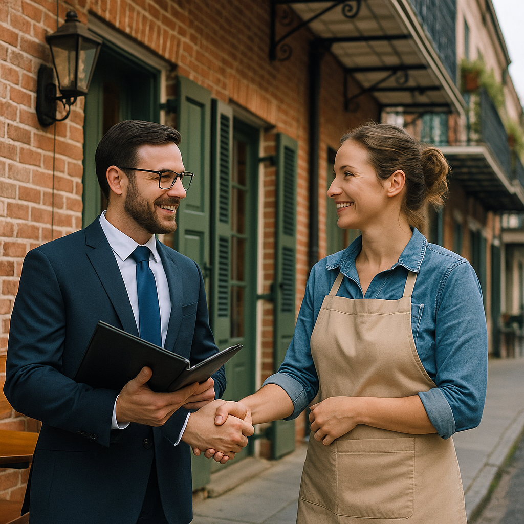Louisiana energy broker helping a local business owner