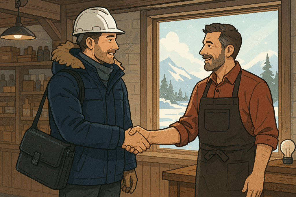 Alaska energy broker helping a local business owner