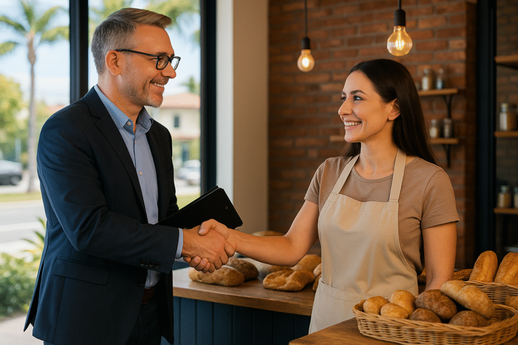California energy broker helping a local business owner