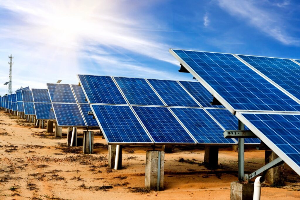 solar panels generating renewable energy