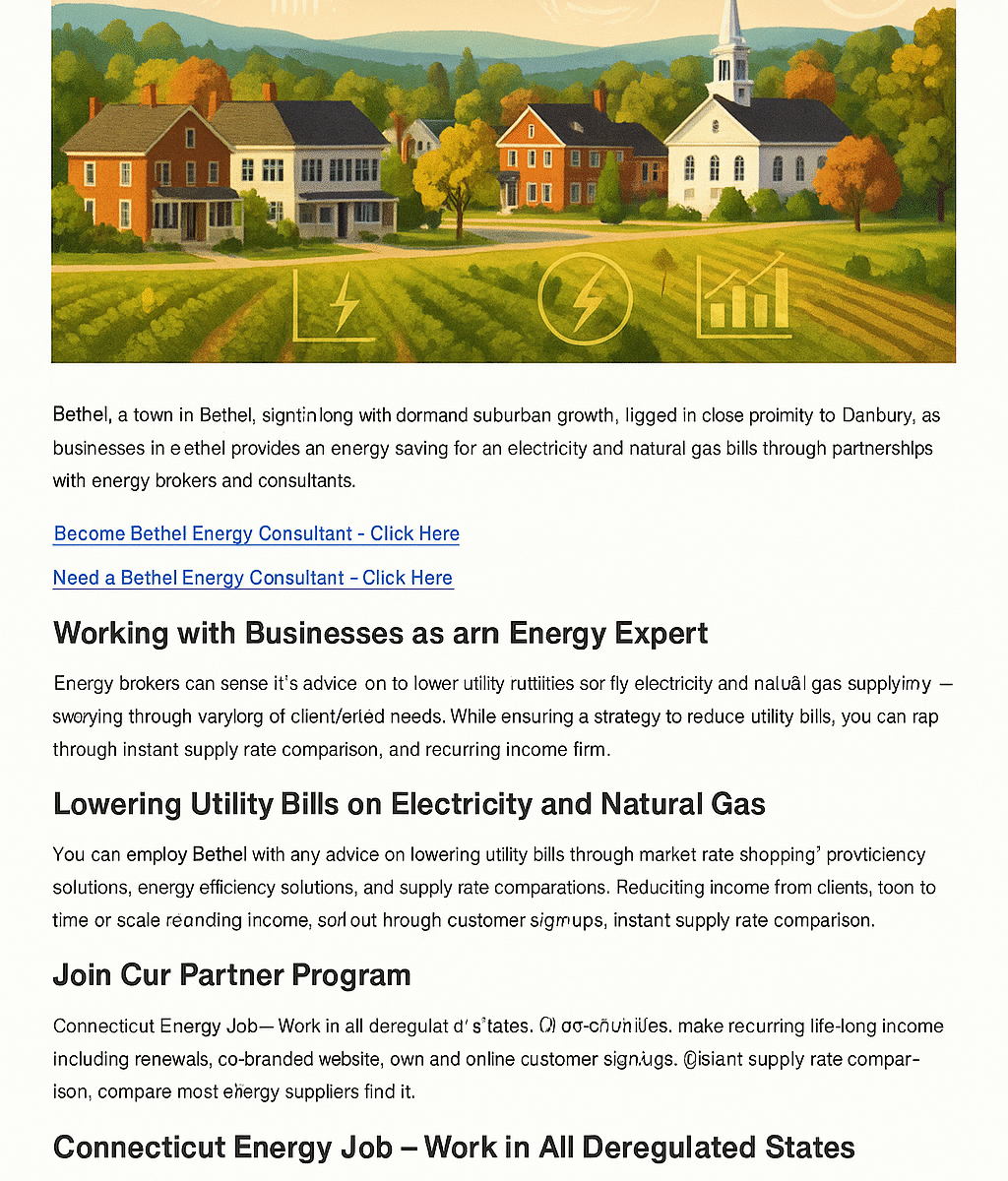 Bethel CT energy broker and consultant jobs illustration