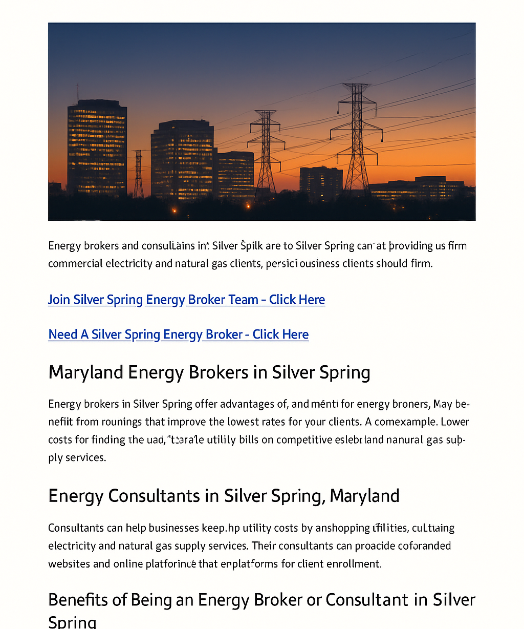 Frederick energy brokers and consultants skyline with power lines for commercial electricity and natural gas supply